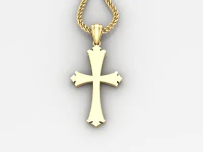 Light Gold 18K Cross Pendant 1CP008 3D print model