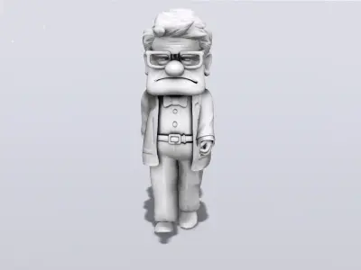 Rigged Granpa Old Man Character Low-poly 3D model