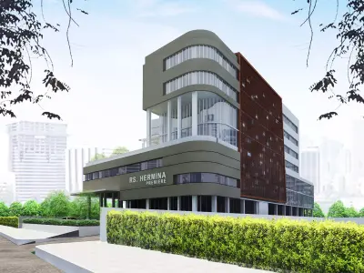 HOSPITAL 3D modern office building in middle of city 3D model