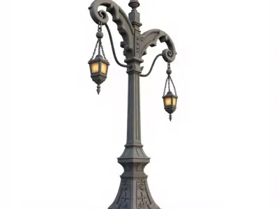 medieval street lamp 3D print model purchase