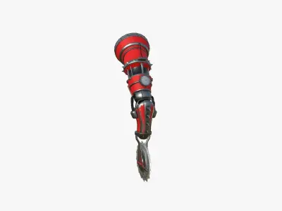 Robotic Arm A04 Red - Character Design SciFi Low-poly 3D model