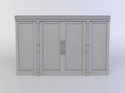 Door wooden wine cellar Low-poly 3D model