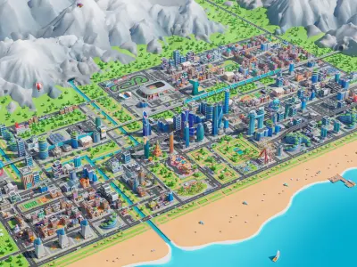  Megacity Low-Poly 