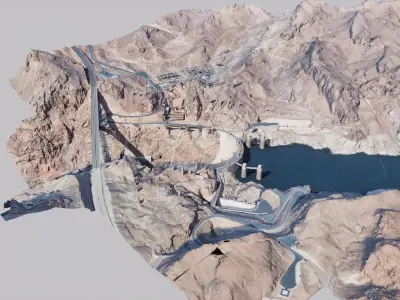 Hoover Dam  Low-poly 3D model