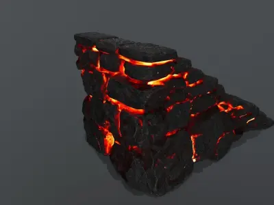 stairs pile of lava Low-poly 3D model