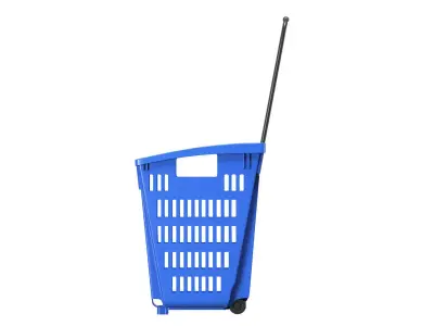 Blue plastic shopping cart 3D model