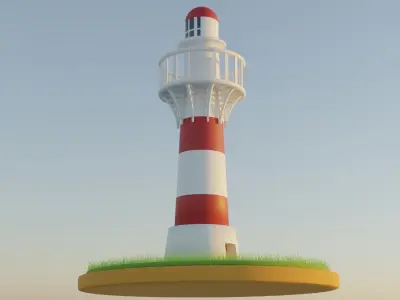 3D lighthouse lowpoly Low-poly 3D model