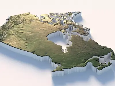 Canada Country Terrain 3D model