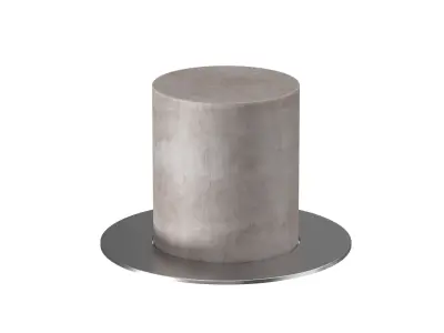 Concrete sidewalk parking barrier bollards 3D model