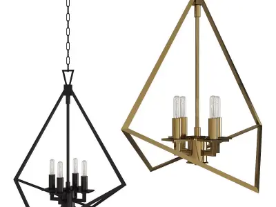Trapezoid Cage Pendant Light Low-poly 3D model