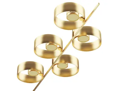 Golden Metal Ceiling Lamp 3D model