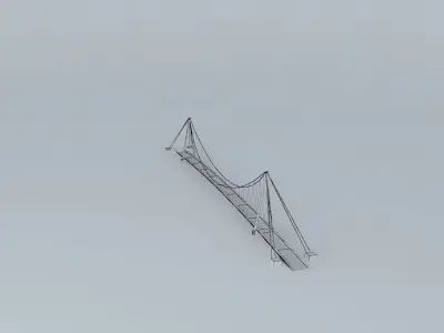 Suspension bridge Martinska Ves Low-poly 3D model