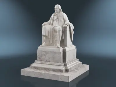  Seated Benjamin Franklin Memorial Statue 