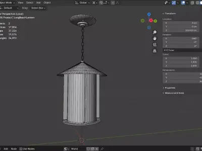 Long Beach Lantern Lamp Low-poly 3D model