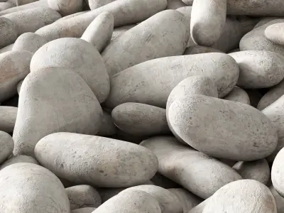 Pebble white road 3D model