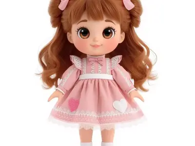 Romantic Valentine s Toy Doll 3D model