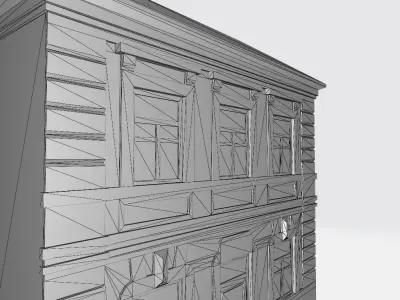 Cute Old House Facade Low-poly 3D model