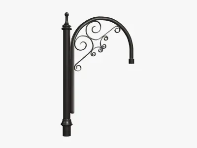 Post-Arm-8 wrought iron gate post 3D model