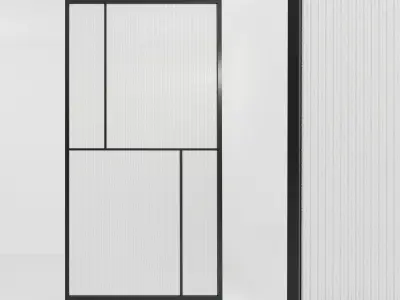 3 Glass partition door Set  9 partition models 3D Model Pack