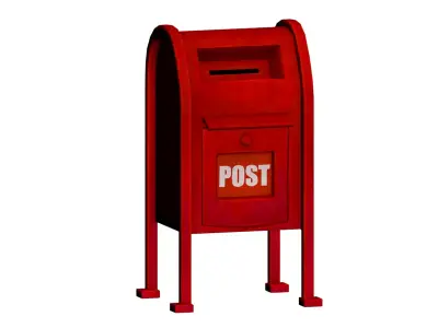 Mailbox post box Low-poly 3D model