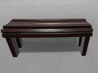 CITY Street Bench Wood SoftField Low-poly Low-poly 3D model