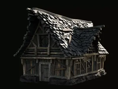 Medieval Wooden House 3D model
