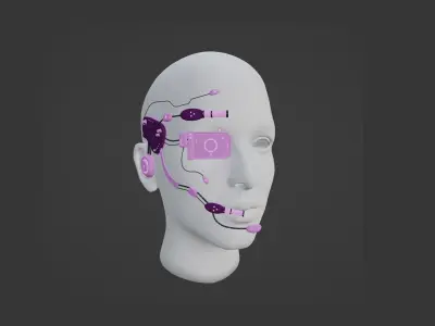 SciFi Glasses E05 Pink - Character Design Fashion Low-poly 3D model