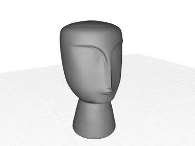 Matte White Modernist Bust 3D model