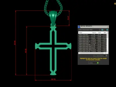 Cross Light Gold 4CP020 3DM STL 3D model