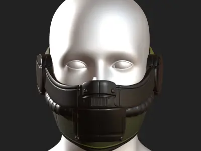 Gas mask helmet protection scifi futuristic  Low-poly 3D model