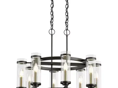 st-luce-bichero-sl334-403-08 light chandelier with clear glas... 3D model