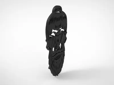 SMOKING SKELETON 3D ART FRAME 3D print model