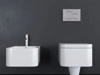 Scarabeo Ceramiche Next art 8301 art 8302 Wall-hung WC Low-poly 3D model