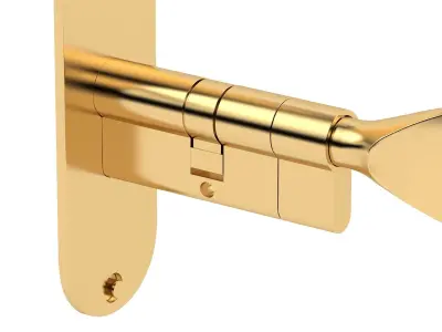 Andros Door Handle Brass 3D model