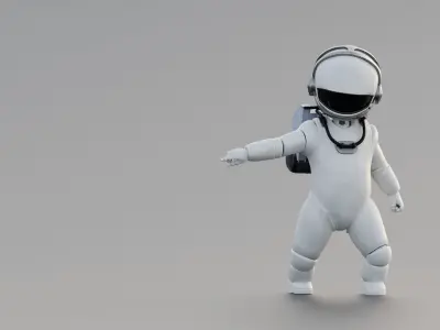 Astronaut Small Rigged Low-poly 3D model