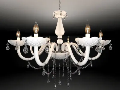 White Crystal Chandelier 3D model