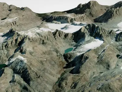 Mountain landscape Mount Gannett Alaska United States 3D model