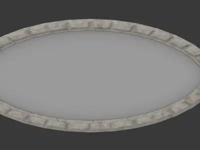 Large Oval Wall Mirror 3D model