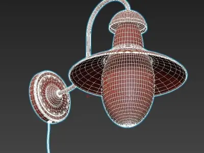 fisherman-a5518ap-1rb copper wall light with glass shade 3D model