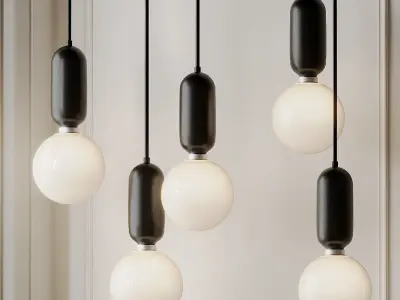 Modern Simple Led Pendant Lights - Glass Ball 3D model