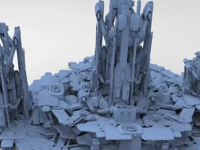 Advanced Ancient Civilization Ship architecture 3 designs  3D model