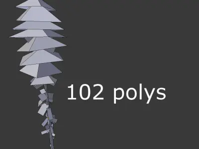 tall pine tree Low-poly 3D model