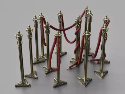 ART DECO BARRIER PACK Low-poly 3D model