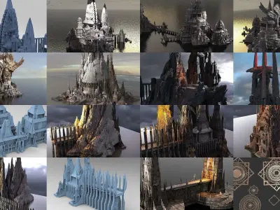 Wizard Architecture collection 2 3D Model Pack