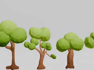 Low Poly Trees Pack Assets Low-poly 3D model
