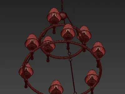 Chapman Classic Two Tier Ring Chandelier 3D model