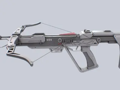 Scifi crossbow Low-poly 3D model