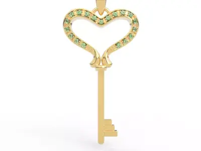 Ultimate Heart Key Pendant Necklace 3D 3D print model