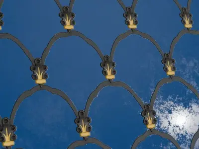 Blue and Black Decorative Glass Pattern Transparent PBR Seamless Texture