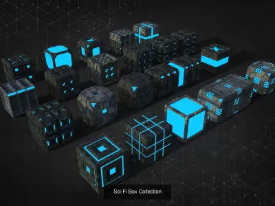 Sci-Fi Box Version 1 2 3 in one collection 3D Model Pack